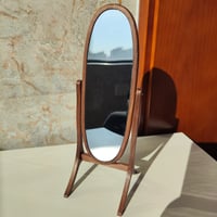 Image 1 of 1/6 Scale Handmade Walnut Dressing Mirror – Perfect for Dollhouses & Collectors