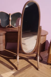 Image 3 of 1/6 Scale Handmade Walnut Dressing Mirror – Perfect for Dollhouses & Collectors