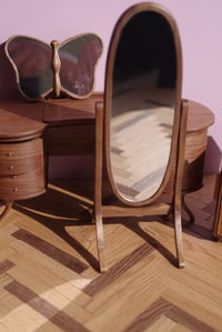 Image 4 of 1/6 Scale Handmade Walnut Dressing Mirror – Perfect for Dollhouses & Collectors