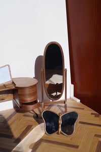 Image 6 of 1/6 Scale Handmade Walnut Dressing Mirror – Perfect for Dollhouses & Collectors