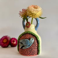 Image 1 of Blue Bird I - Ceramic Bud Vase