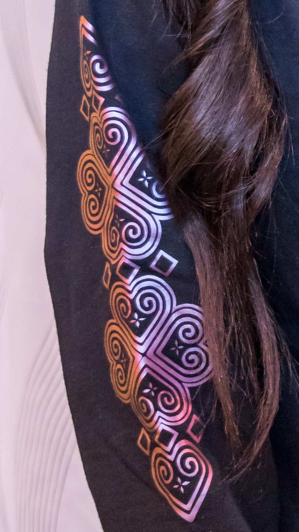 Image of Purple/Red Holographic Heart Clover Hoodie