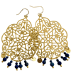 Large Marrakech Gold Filigree Lapis Lazuli Earrings