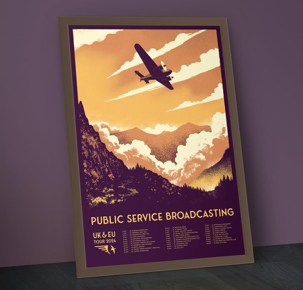 Image of Public Service Broadcasting - UK & EU Tour 2024 - A2 silkscreen concert poster