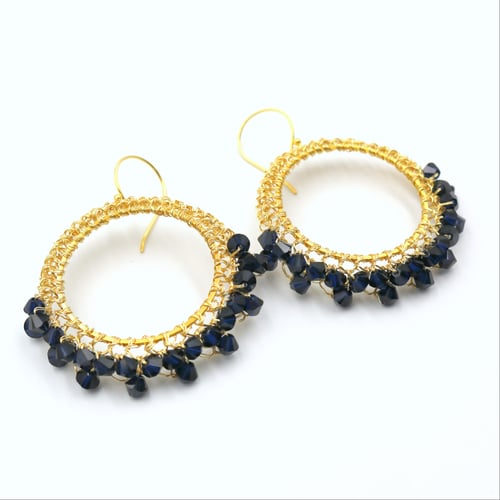 Image of STARGAZER HOOPS - Precious Sapphire