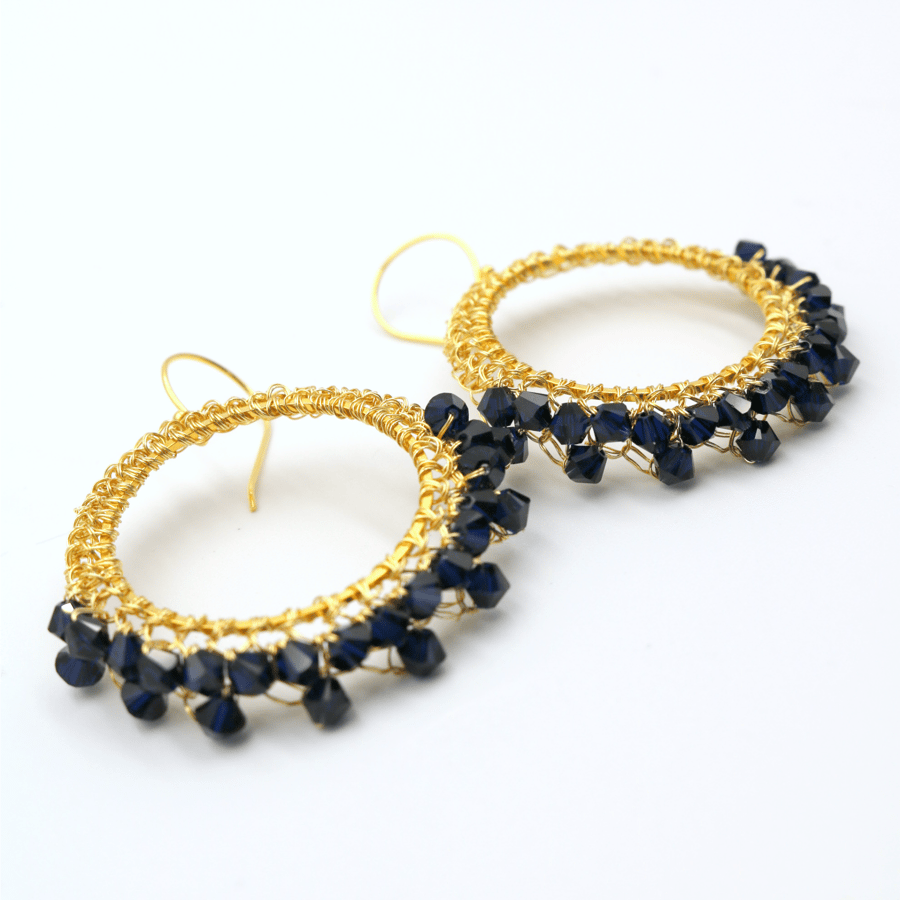 Image of STARGAZER HOOPS - Precious Sapphire