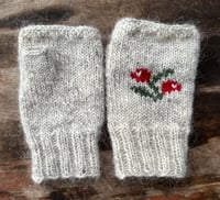 Image 3 of “Lingonberries” fingerless mittens - Ready to ship