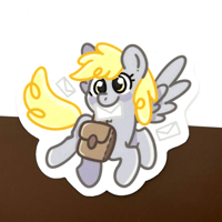 Image 2 of Delivery Mare Derpy My Little Pony Matte Vinyl Sticker