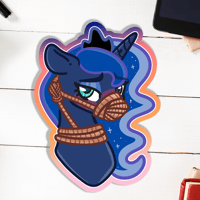 Image 1 of Tied Up Princess Luna My Little Pony Matte Vinyl Sticker