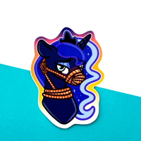 Image 2 of Tied Up Princess Luna My Little Pony Matte Vinyl Sticker