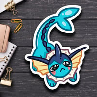 Image 1 of Have Mercy Vaporeon Pokemon Matte Vinyl Sticker