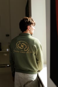 Image 3 of ÉFÉMÈRE Olive Green Half Zip Sweatshirt