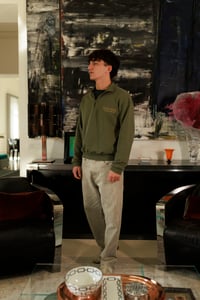 Image 2 of ÉFÉMÈRE Olive Green Half Zip Sweatshirt