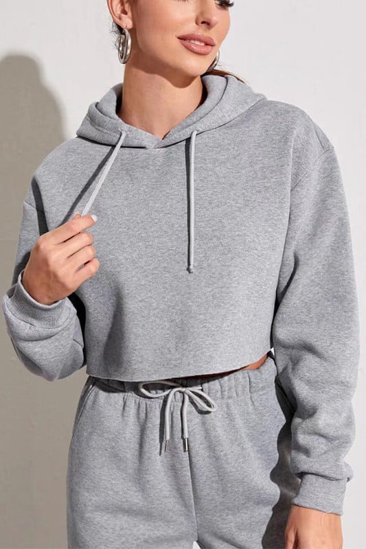 Image of Cropped Fleece Hoodie 