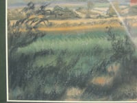 Image 7 of Vintage Pastel Drawing Landscape 'From Walkington' (East Yorkshire) by George Hipson, Framed