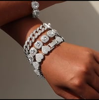 Image 3 of Rhinestone Silver Bracelet