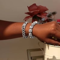 Image 4 of Rhinestone Silver Bracelet