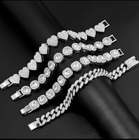 Image 1 of Rhinestone Silver Bracelet