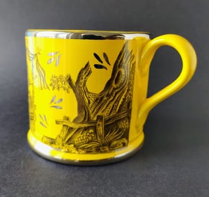 Harlequinade windmill and bower fairy canary lustre mug