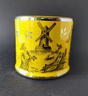 Harlequinade windmill and bower fairy canary lustre mug