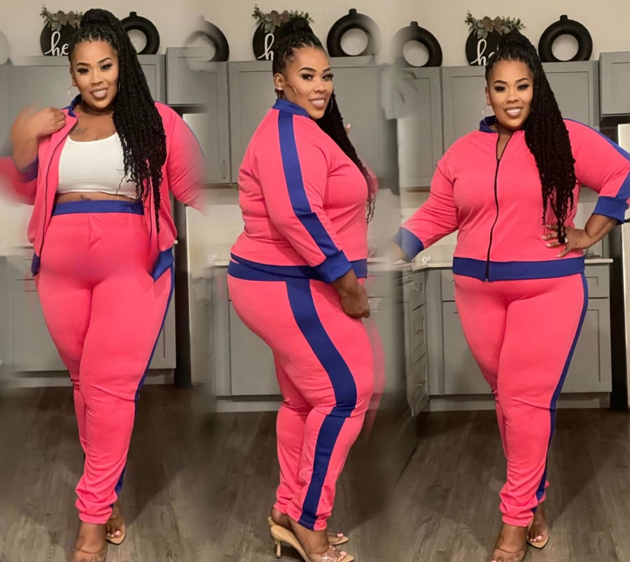 Image of 3PACK PLUS SIZE COLORBLOCK JOGGER SET