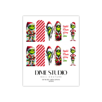 Image 2 of DEMURE GRINCH CHRISTMAS NAIL DECALS 