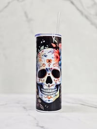Image 1 of Sugar Skull 1 Stainless Steel Tumbler