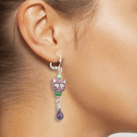 Image 1 of Pink Kitty Cat Earrings
