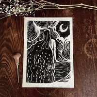 Image 1 of Linogravure "Dream Night" - Format A4