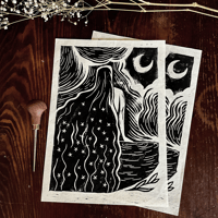 Image 2 of Linogravure "Dream Night" - Format A4
