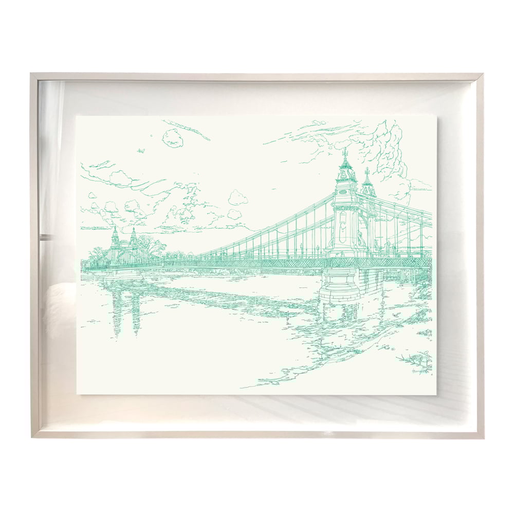 Image of Hammersmith / Original coloured pencil drawing / Framed