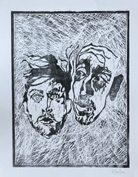 Image 1 of The Ghost At The Cross-Roads - Linocut Print on Paper - Print Three