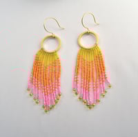 Image 1 of Gold Hoop Color Splash Earrings Collection