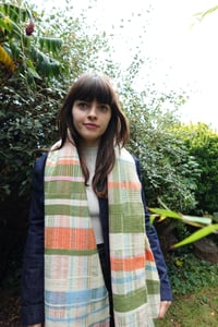 Image 2 of Colour Block Handwoven Wool Scarf