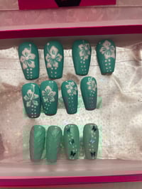 Image 2 of Teal Hibiscus 🌺 flower set