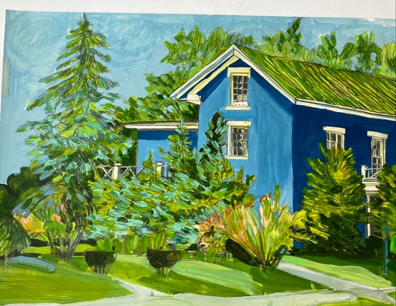 Image of Blue House NH | Ridley One Way | Maple Street| Up the Hill