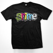 Image of Colour Grime Logo On Black T Shirt - Men and Women's