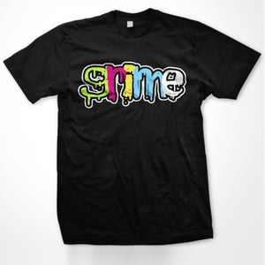 Image of Colour Grime Logo On Black T Shirt - Men and Women's