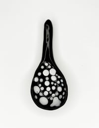 Black Sugar Spoon with White Dots