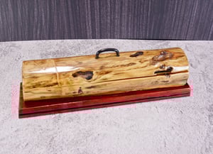 Image of Handmade wooden Keepsake Pen Box with exotic wood Padauk, Wooden Treasure Box, Jewelry Box