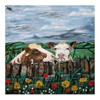 Image 1 of Cows Smoooching Scholes Holmfirth Greeting Card