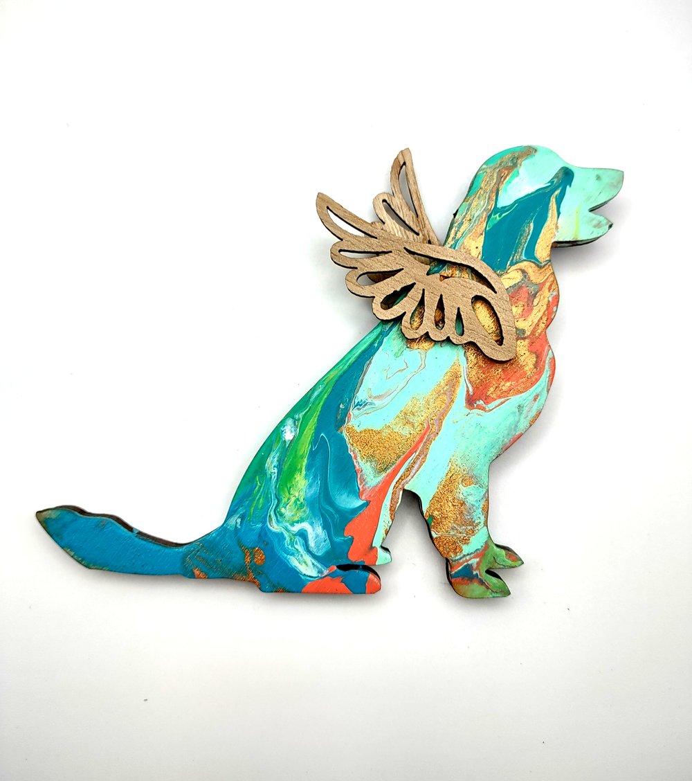 Golden Retriever Rainbow Angel Ornament No. 4