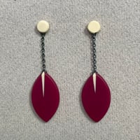  NEW claret drop leaf earrings