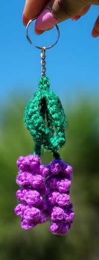 Image 2 of Handmade Crochet Lavender Keychain/Bag Charm