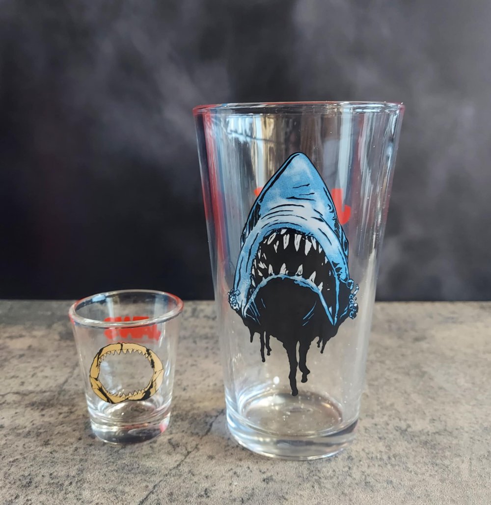 Jaws Drinkware Set - Pint Glass and Shot Glass