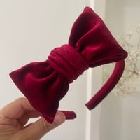 Image 3 of Velvet Wine Red Headband