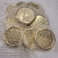 Image 4 of Laser Engravable Pocket Mirrors / Laserable Stainless Steel Compact Mirror Blanks- Yellow Gold