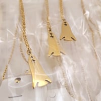 Image 1 of Laser Engravable Rocket Pendant Blanks with Necklace - Gold Color