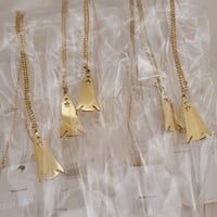 Image 2 of Laser Engravable Rocket Pendant Blanks with Necklace - Gold Color