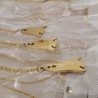 Image 4 of Laser Engravable Rocket Pendant Blanks with Necklace - Gold Color